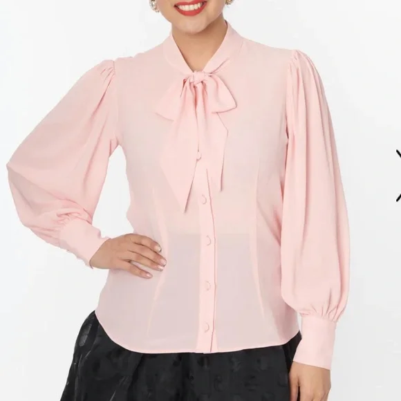 Unique Vintage Light Pink Gwen Blouse - Picture 1 of 5